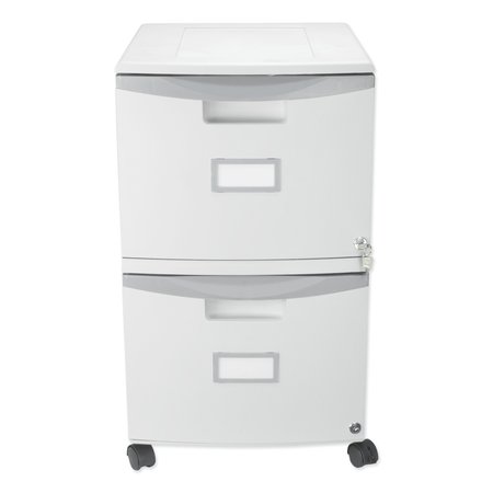 STOREX Two-Drawer Mobile Filing Cabinet, 2 Legal/Letter-Size File Drawers, Gray, 14.75in x 18.25in x 26in 61310B01C